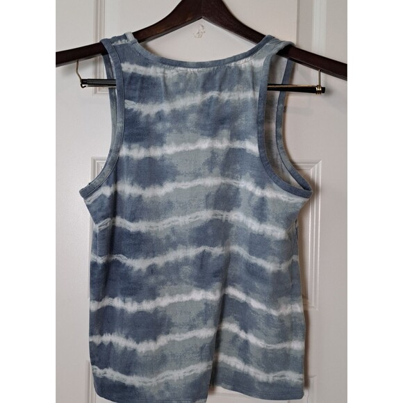 Lucky Brand Women's Blue Tie Dye Logo Racerback Tank Top Size XL - Picture 7 of 8